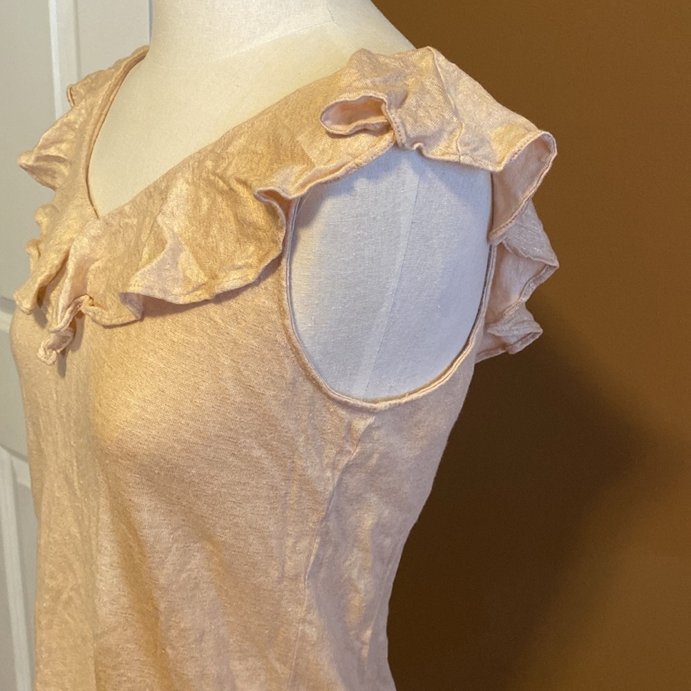 Lilly Pulitzer Gold Metallic  Ruffled Top - Picture 3 of 6